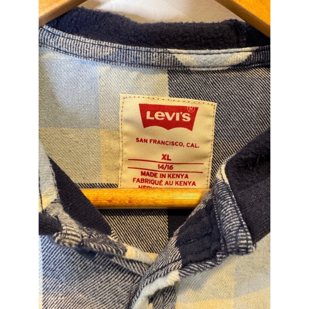 Levis Boys XL 14/16 Hooded Flannel Leisure Comfort Sporty - Picture 4 of 4